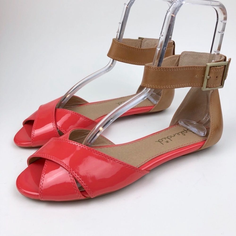 Splendid Atlanta patent ankle strap sandal coral 8